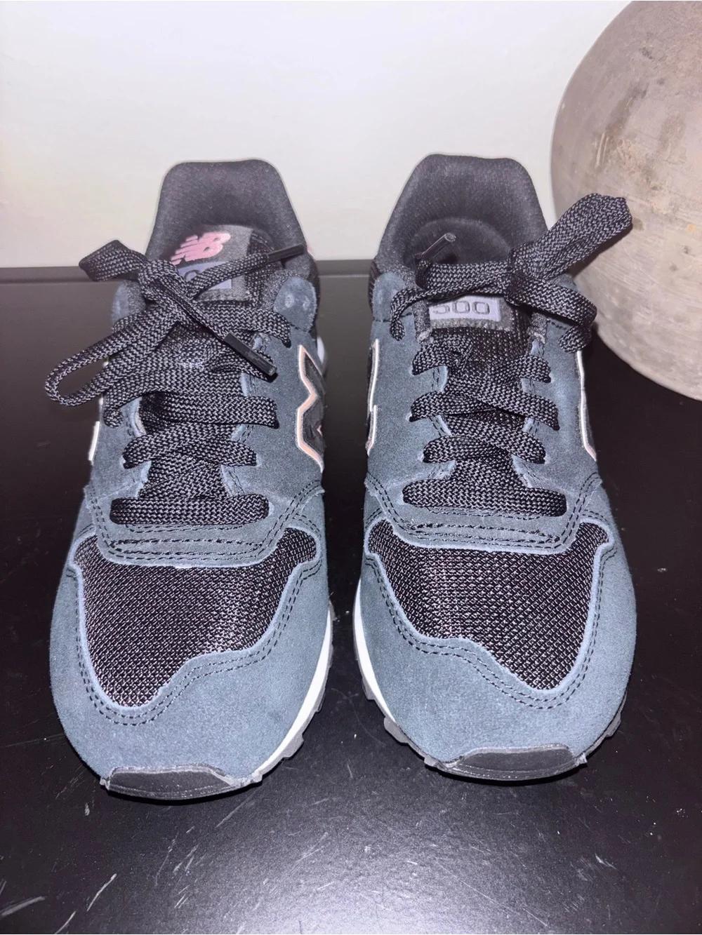 New Balance Black Sneakers with Pink Accents